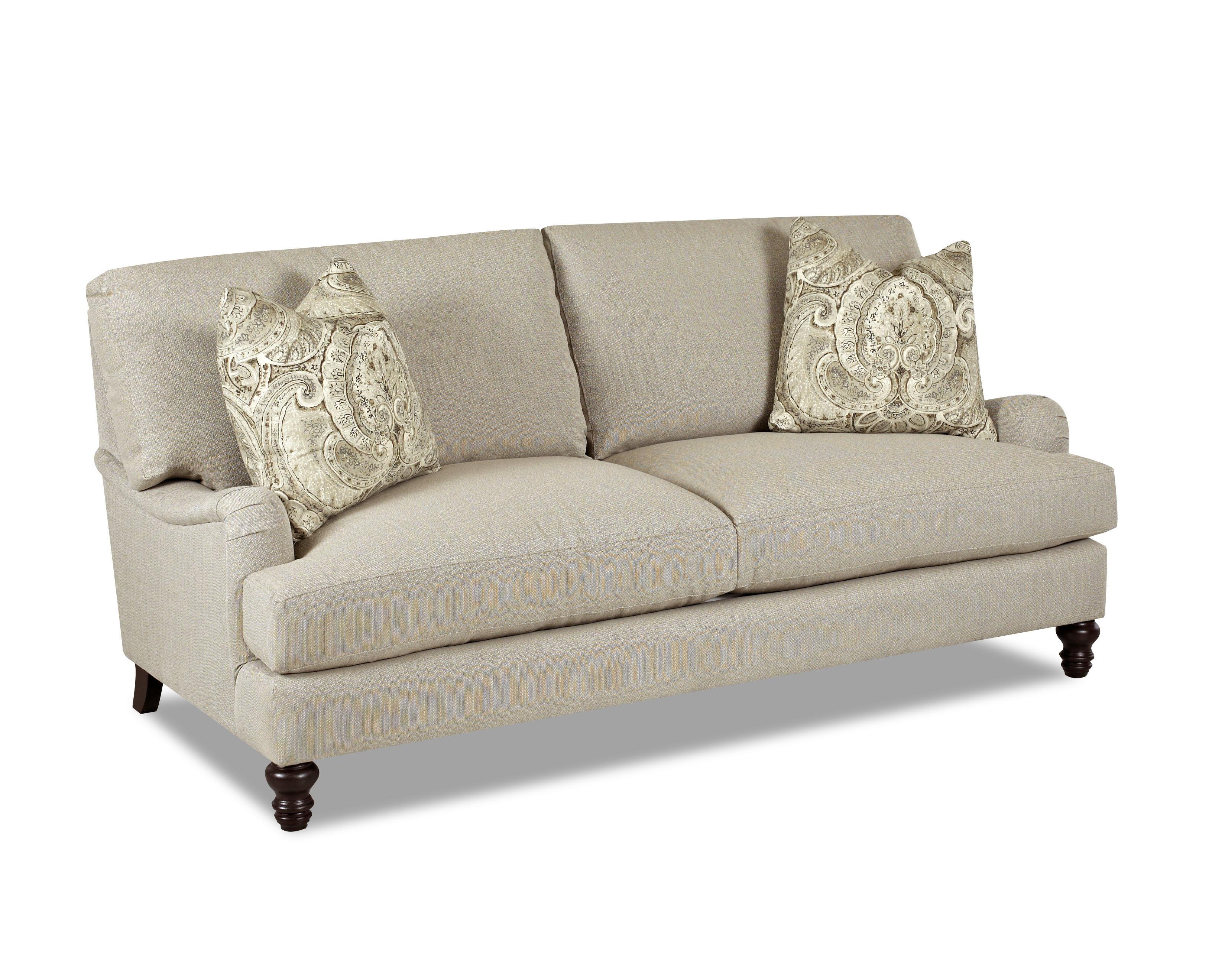 Klaussner Loewy Traditional Stationary Sofa with TCushions and Charles